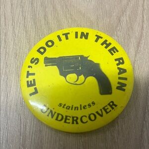 Yellow Undercover Button Pin